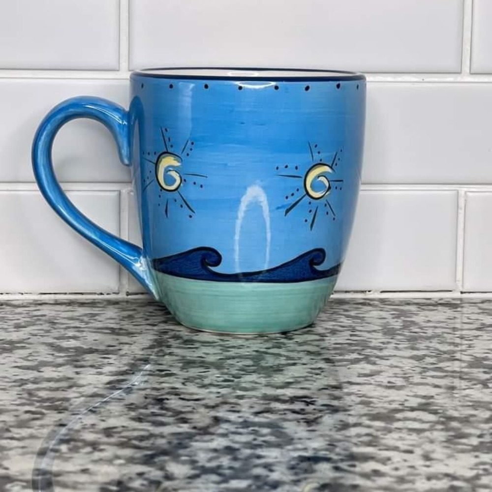 Handpainted Ocean and Sunset mug Brushes K.I.C